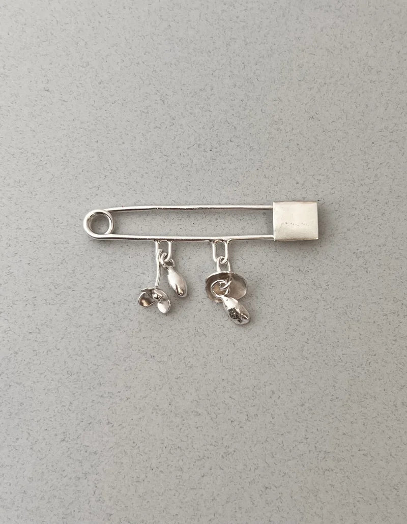 Droplets pin handmade sterling silver pin