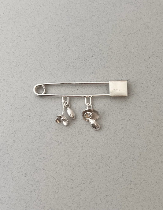 Droplets pin handmade sterling silver pin